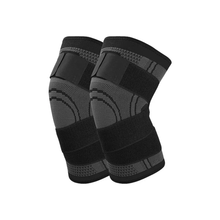 Fitness Running Cycling Bandage Knee Support Braces Elastic Nylon Sports Compression Pad Sleeve, Size:XL(Black)