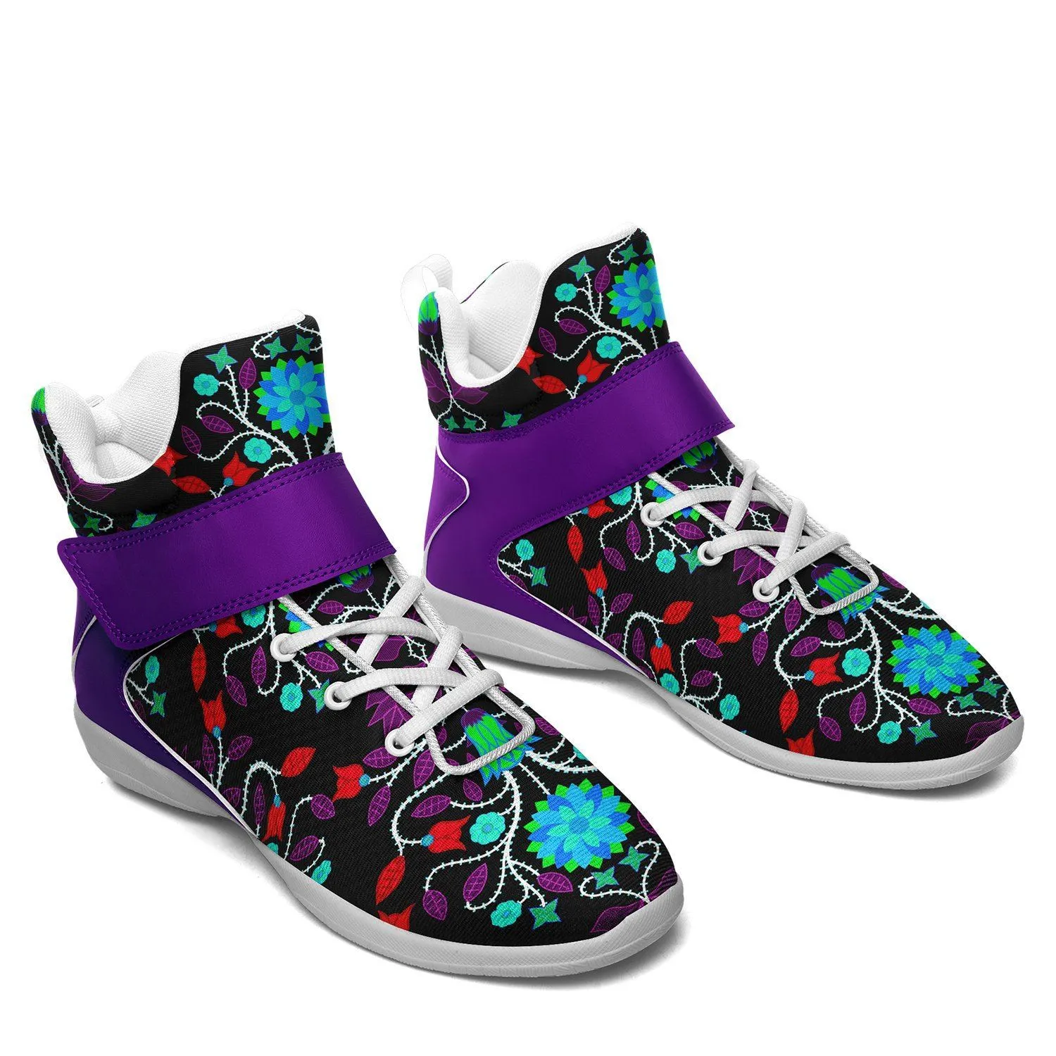 Floral Beadwork Four Clans Winter Kid's Ipottaa Basketball / Sport High Top Shoes