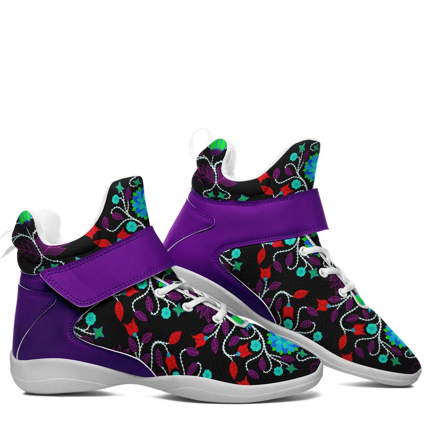 Floral Beadwork Four Clans Winter Kid's Ipottaa Basketball / Sport High Top Shoes