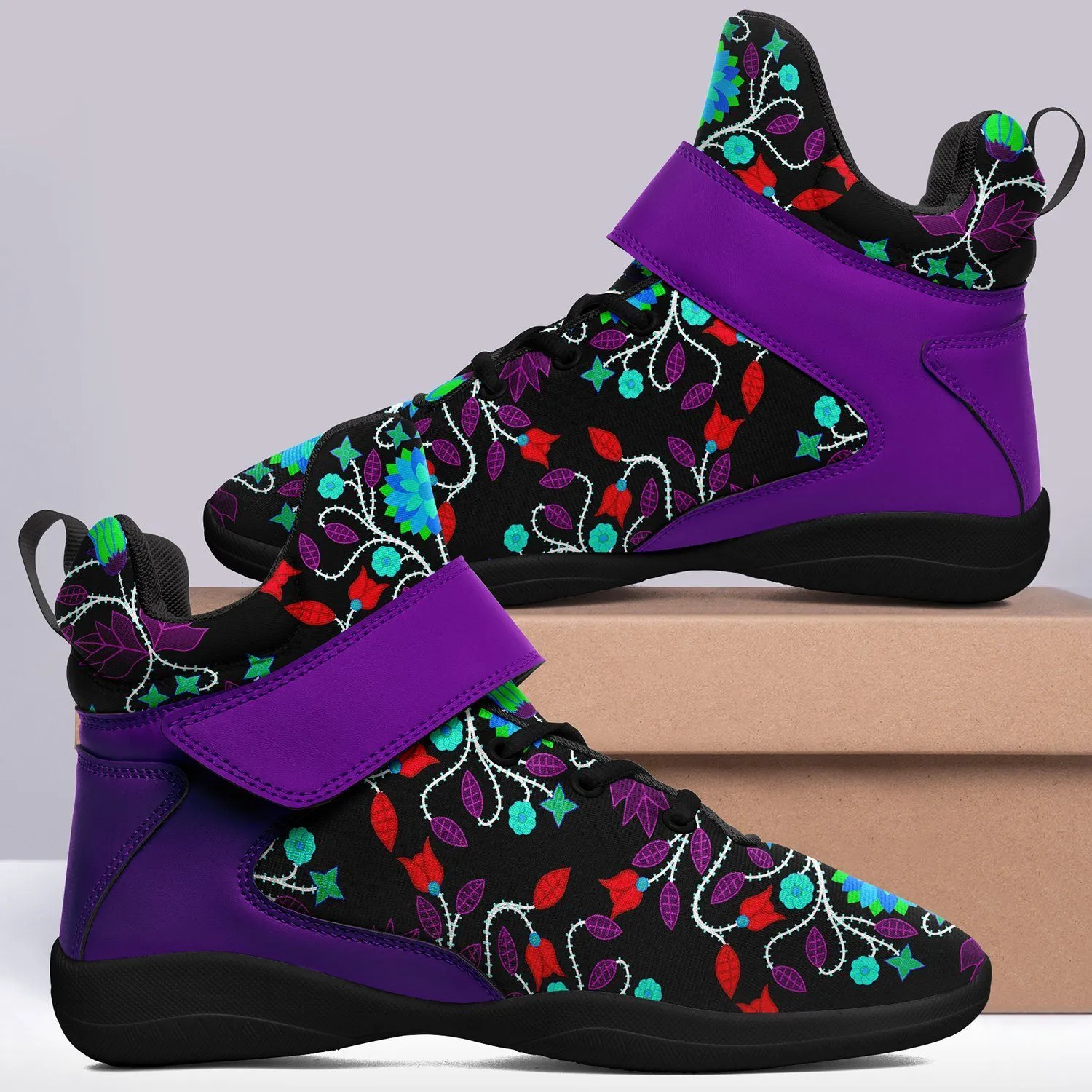 Floral Beadwork Four Clans Winter Kid's Ipottaa Basketball / Sport High Top Shoes