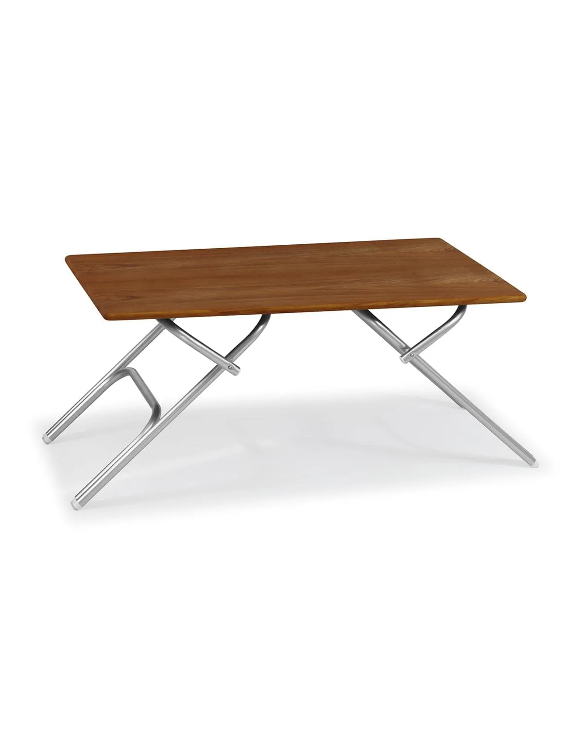 Folding Aluminum and Teak Top Boat Table, Adjustable to 2 fixed heights  66X112X56/73 cm-M600T