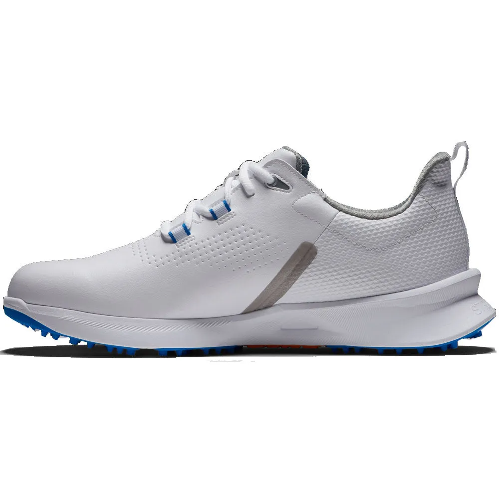 FootJoy Fuel Waterproof Spikeless Shoes - White/Grey/Blue