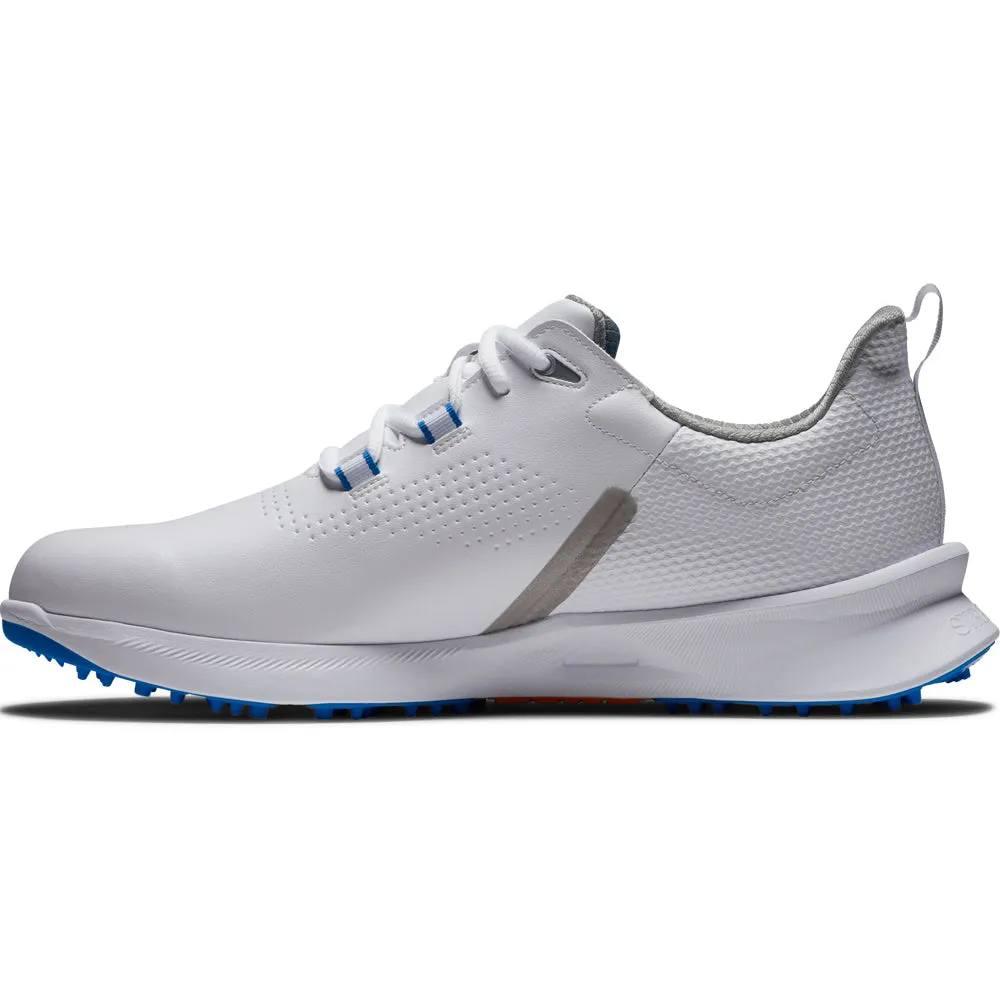 FootJoy Fuel Waterproof Spikeless Shoes - White/White/Orange