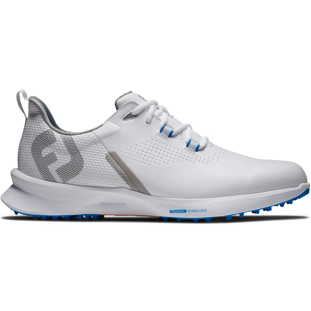 FootJoy Fuel Waterproof Spikeless Shoes - White/White/Orange