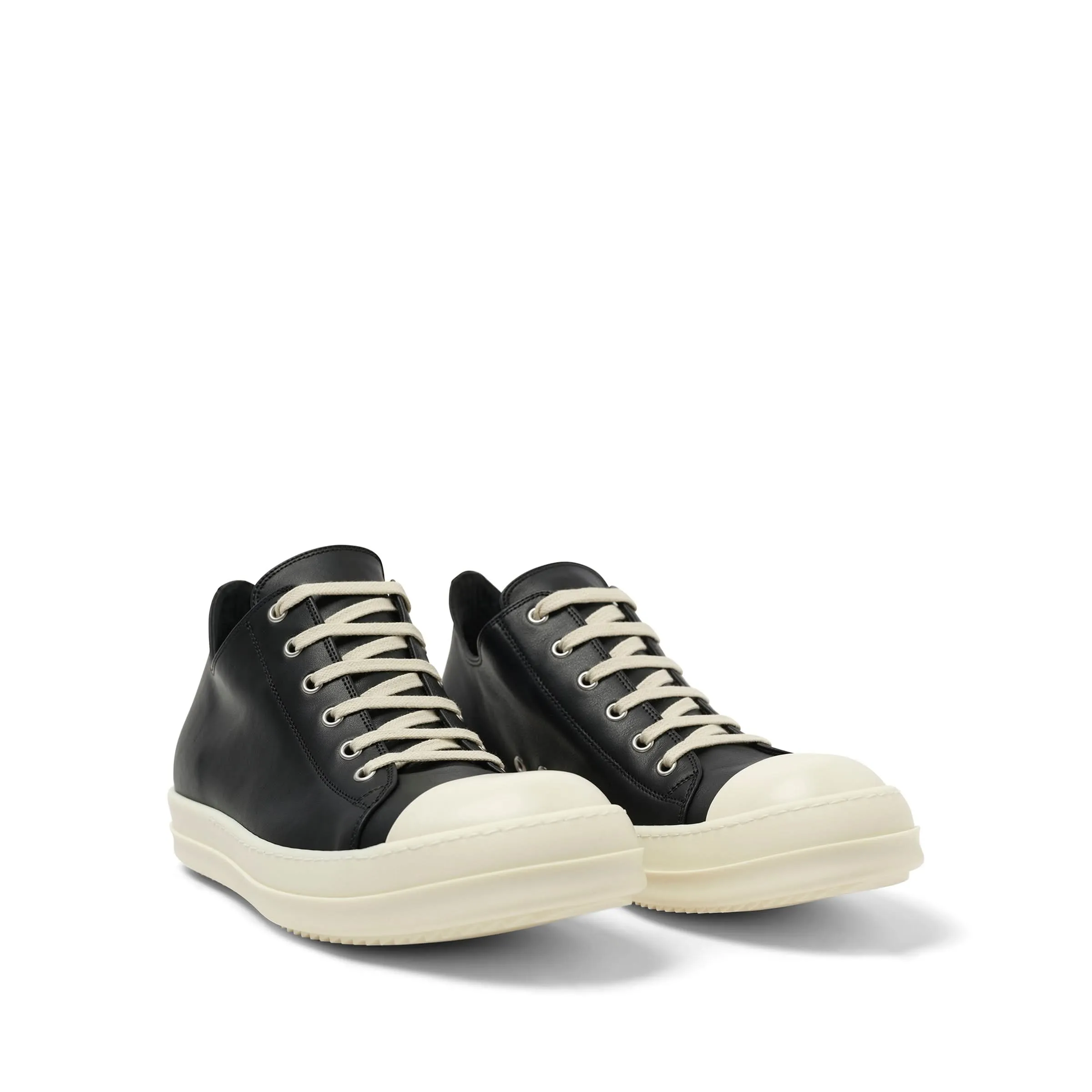 Full Grain Calf Low Sneaker in Black/Milk