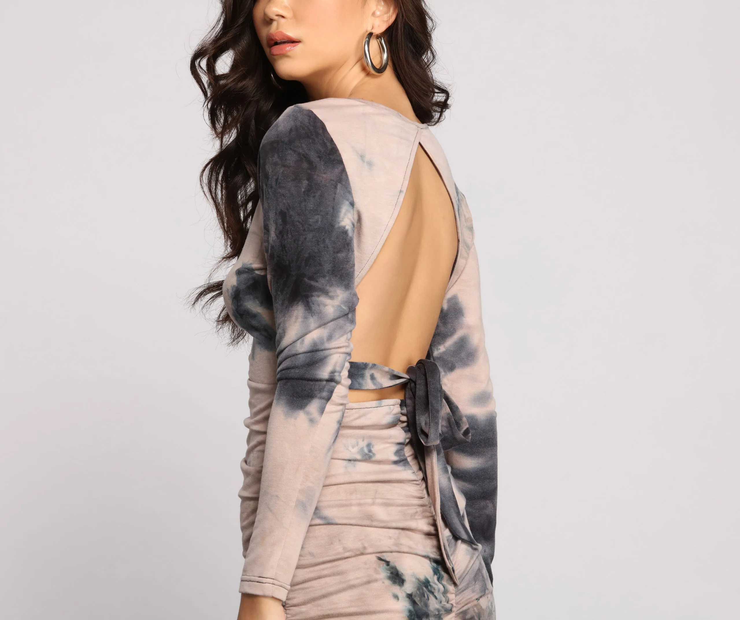 Get On-Trend Tie Dye Knit Mini Dress