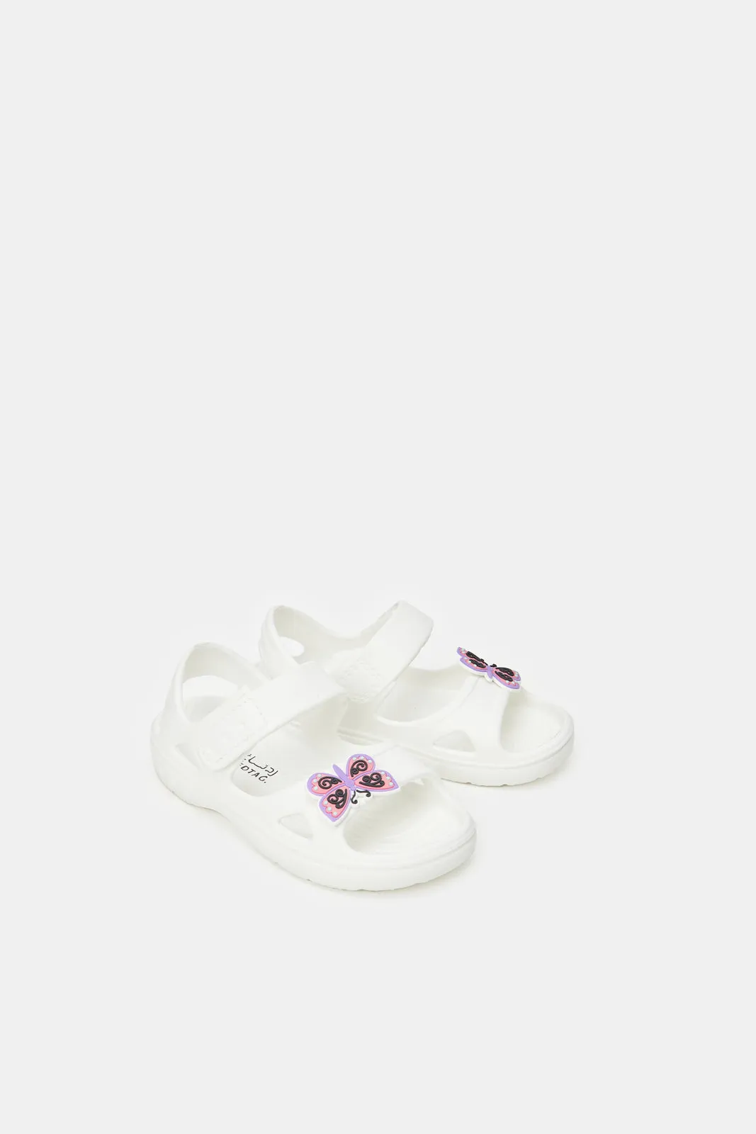 Girls White Butterfly Sandals