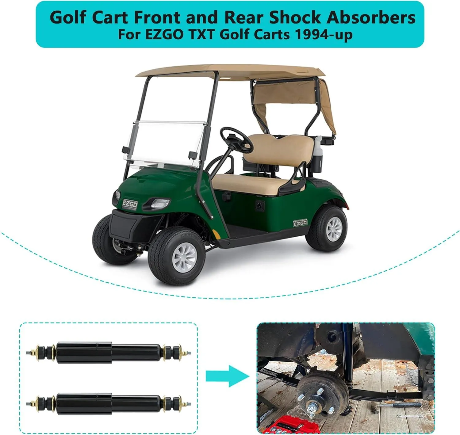 Golf Cart Suspension Air Shocks for EZGO TXT Front/Rear - 10L0L