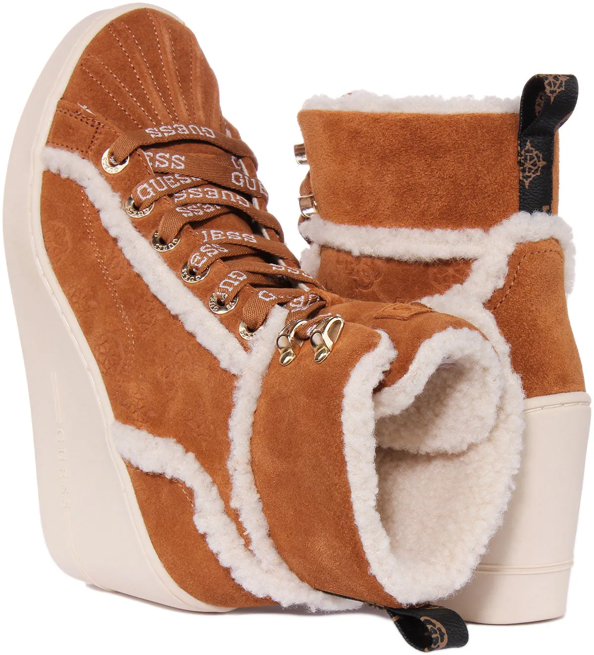 Guess Adalan 2 Wedge Sneaker In Cognac