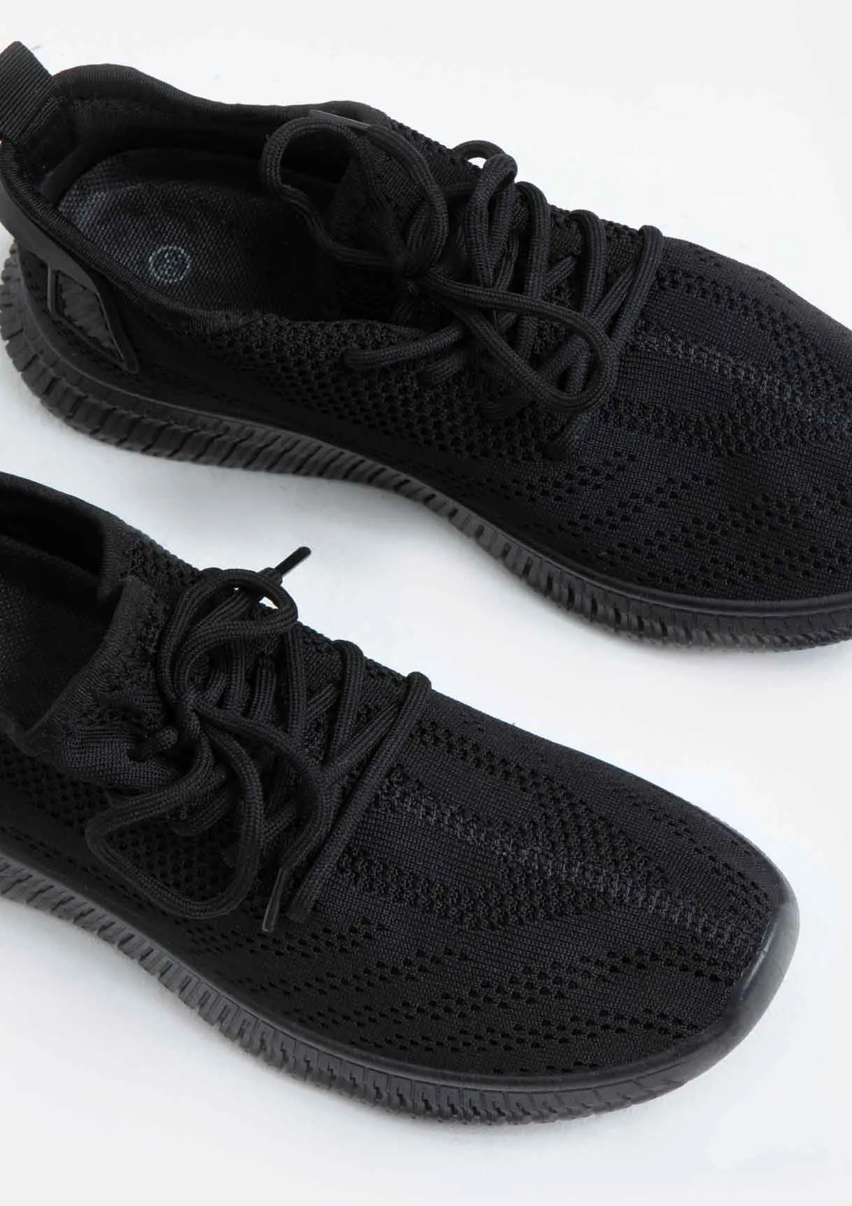 Hannah Black Knitted Trainers