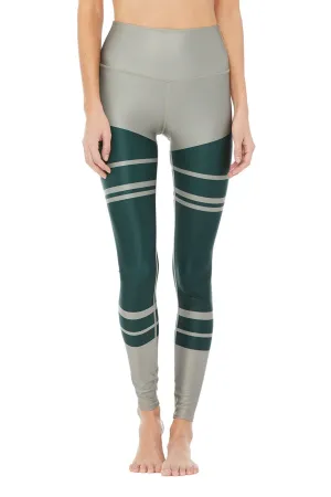 High-Waist Airlift Legging - Marathon Print - Gravel Marathon