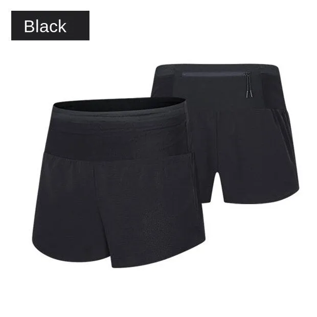 Hzori Outdoor Marathon off-Road Running Shorts Men's and Women's Quick-Drying Three-Point Loose High Waist Training Fitness Sports Pants