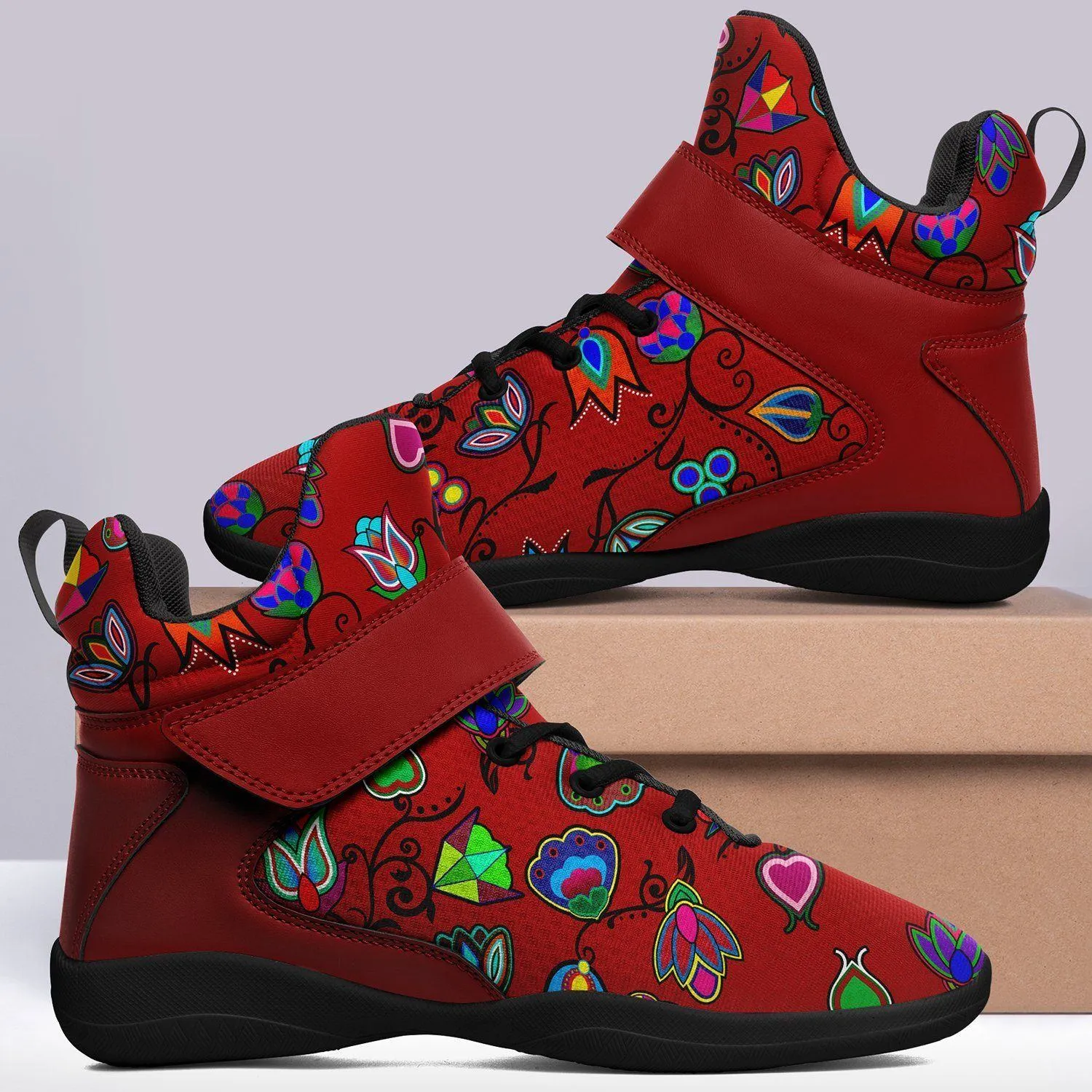 Indigenous Paisley Dahlia Ipottaa Basketball / Sport High Top Shoes - Black Sole