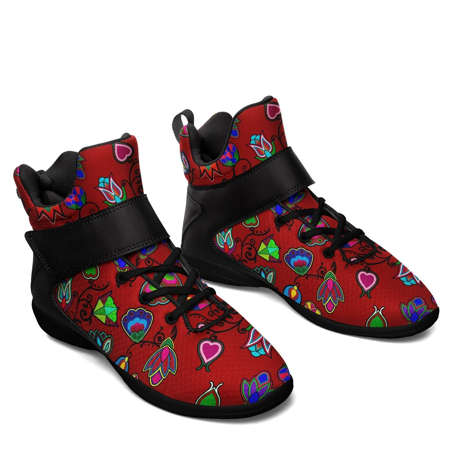 Indigenous Paisley Dahlia Ipottaa Basketball / Sport High Top Shoes - Black Sole