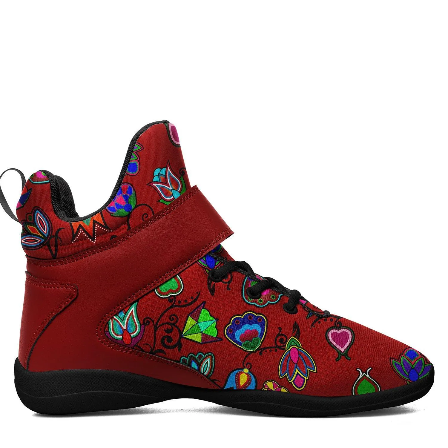 Indigenous Paisley Dahlia Ipottaa Basketball / Sport High Top Shoes - Black Sole