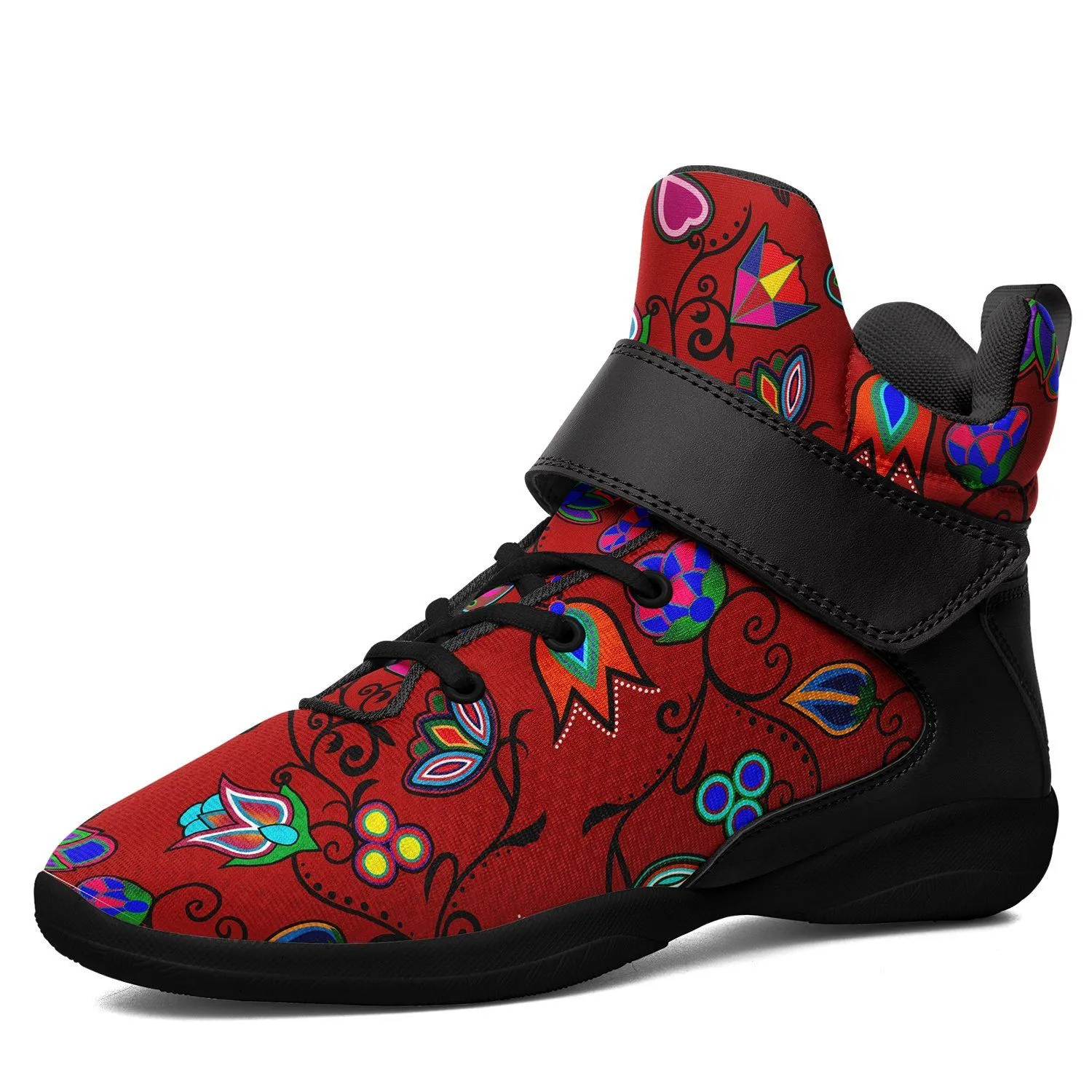 Indigenous Paisley Dahlia Ipottaa Basketball / Sport High Top Shoes - Black Sole