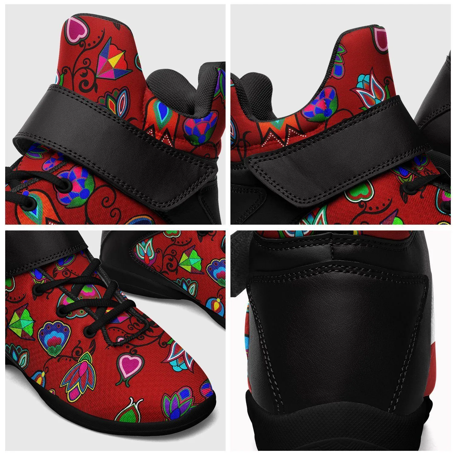 Indigenous Paisley Dahlia Ipottaa Basketball / Sport High Top Shoes - Black Sole