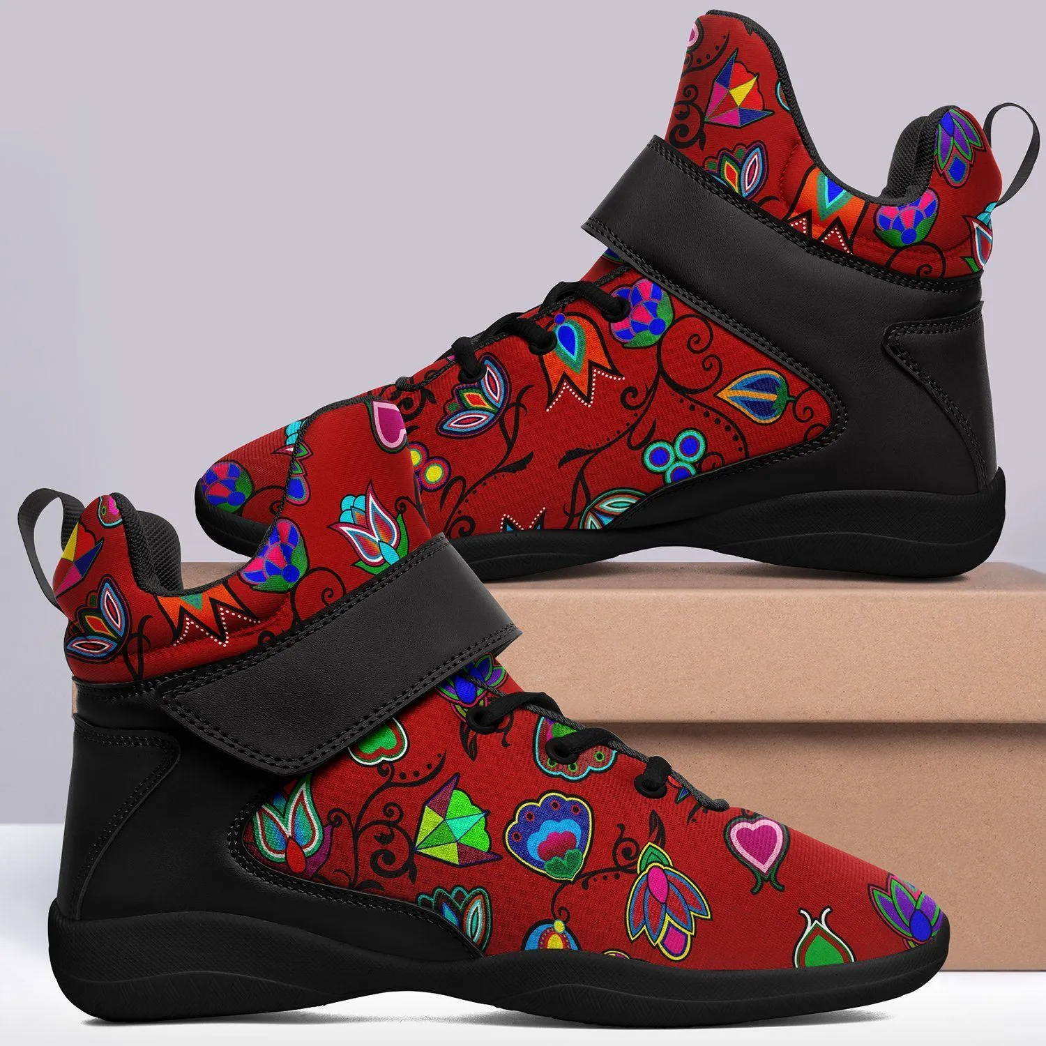 Indigenous Paisley Dahlia Ipottaa Basketball / Sport High Top Shoes - Black Sole