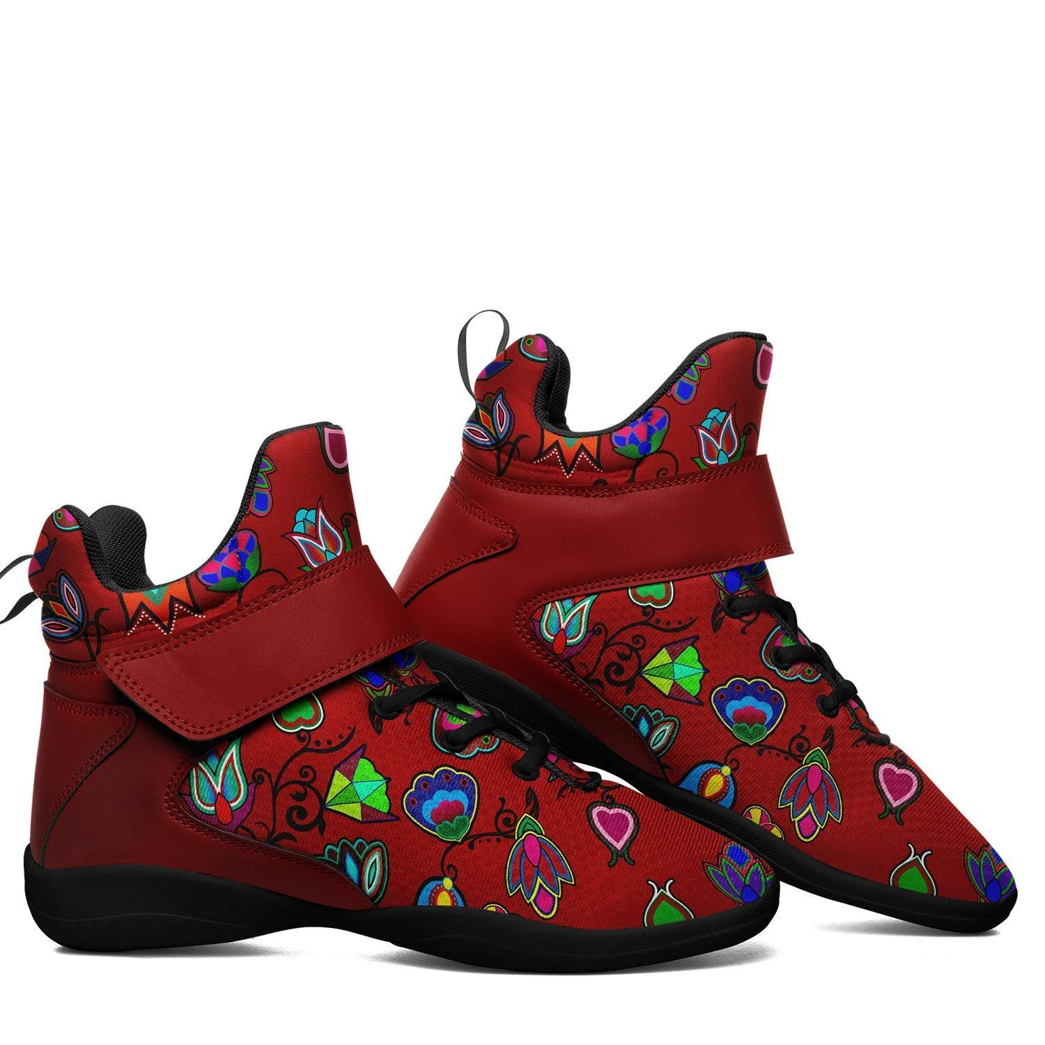 Indigenous Paisley Dahlia Ipottaa Basketball / Sport High Top Shoes - Black Sole