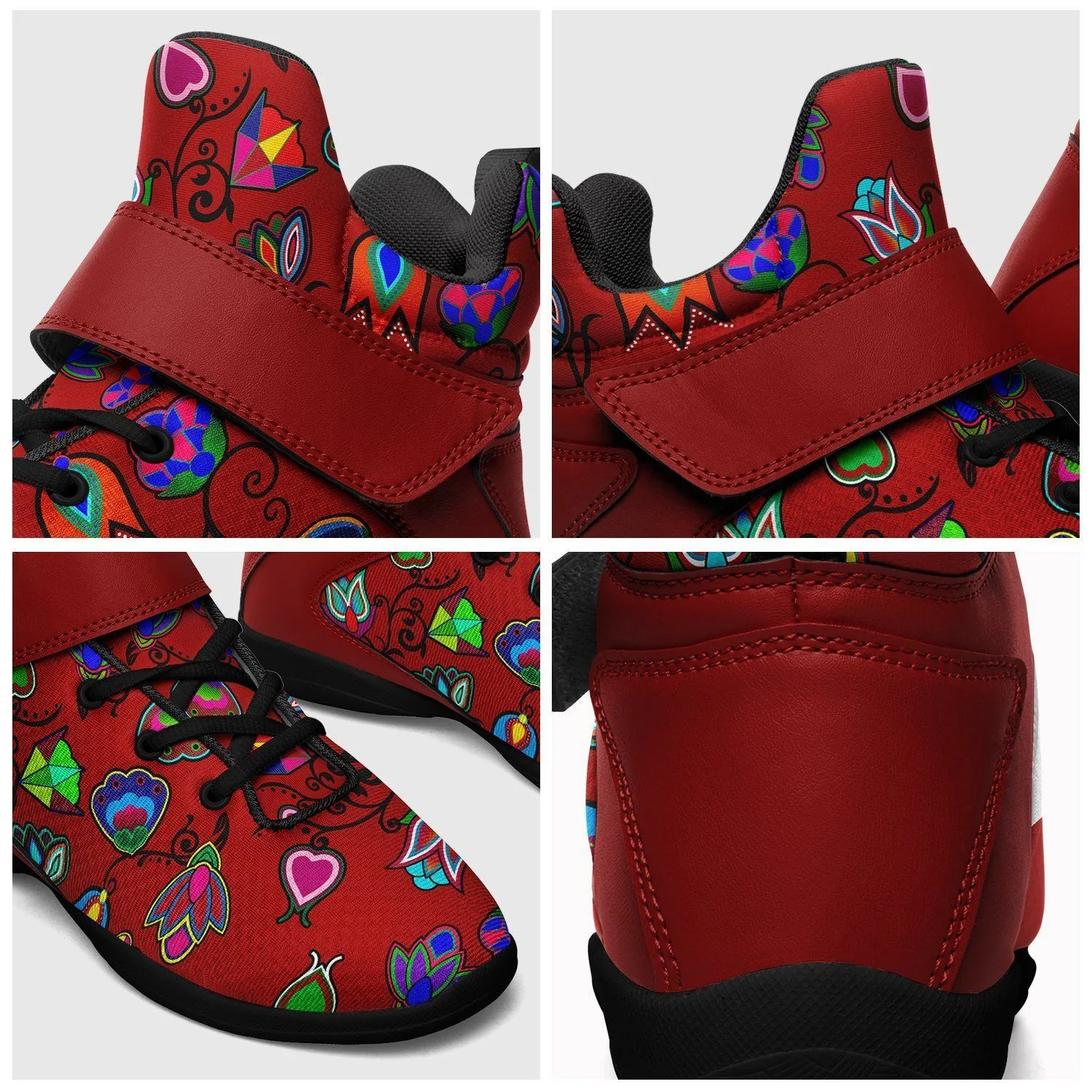 Indigenous Paisley Dahlia Ipottaa Basketball / Sport High Top Shoes - Black Sole