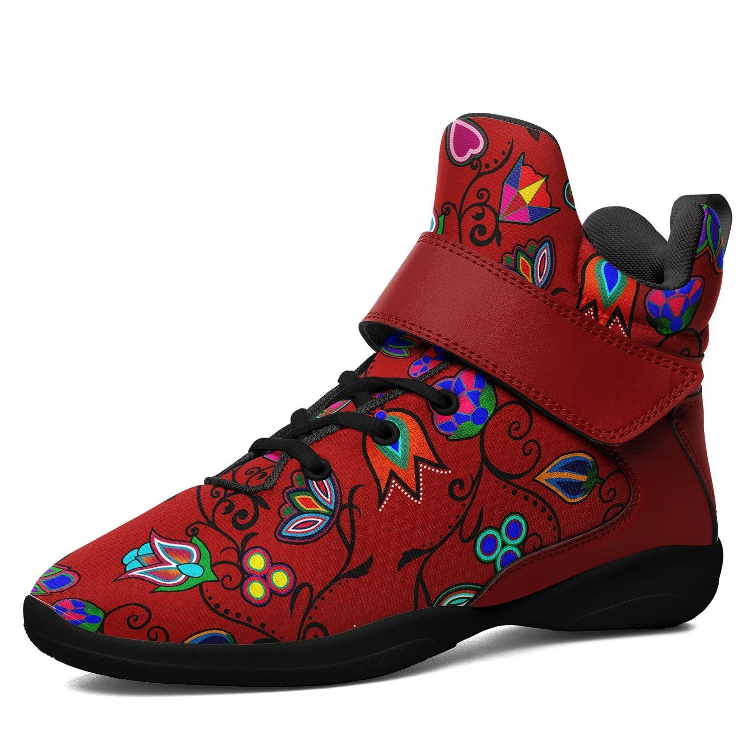 Indigenous Paisley Dahlia Ipottaa Basketball / Sport High Top Shoes - Black Sole