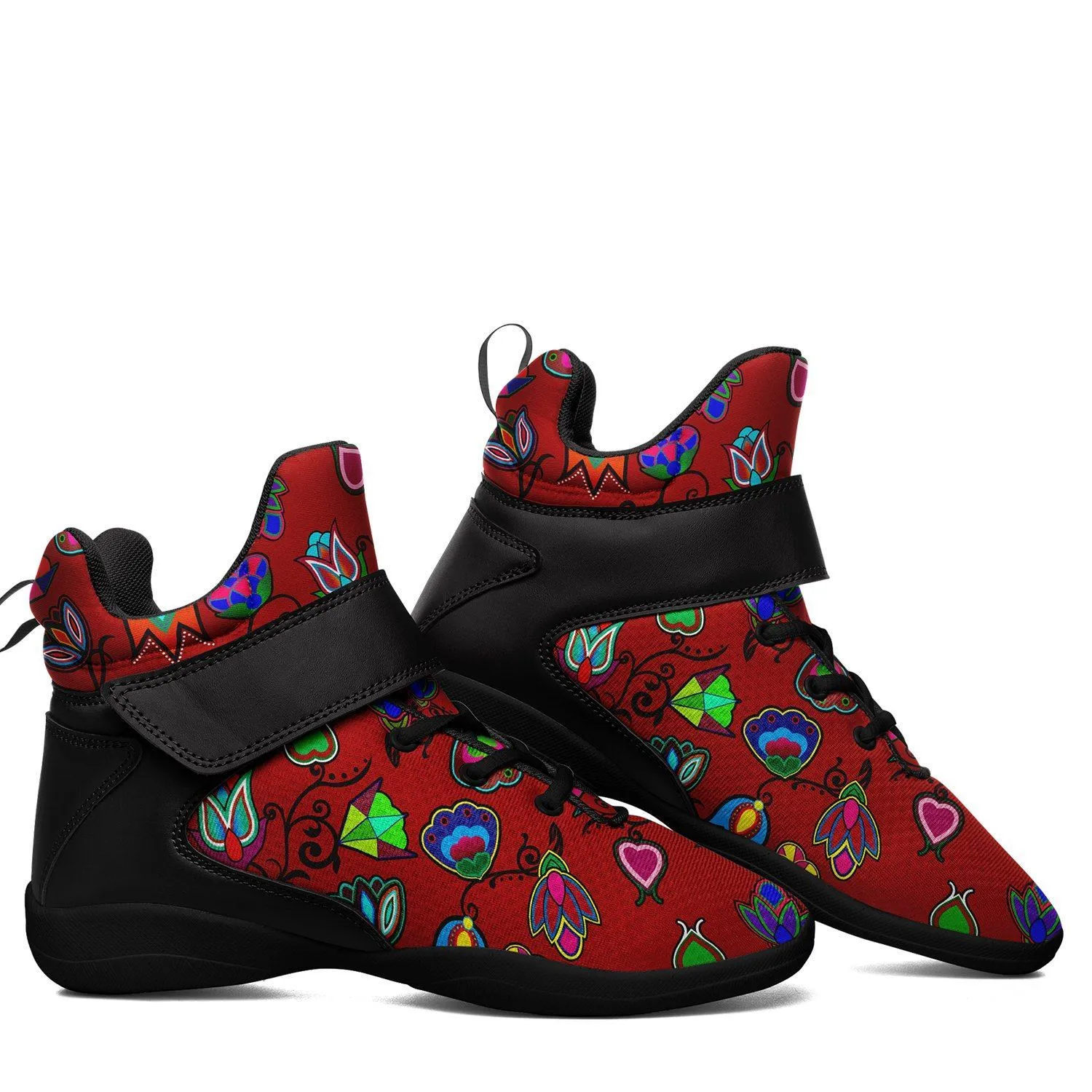 Indigenous Paisley Dahlia Ipottaa Basketball / Sport High Top Shoes - Black Sole