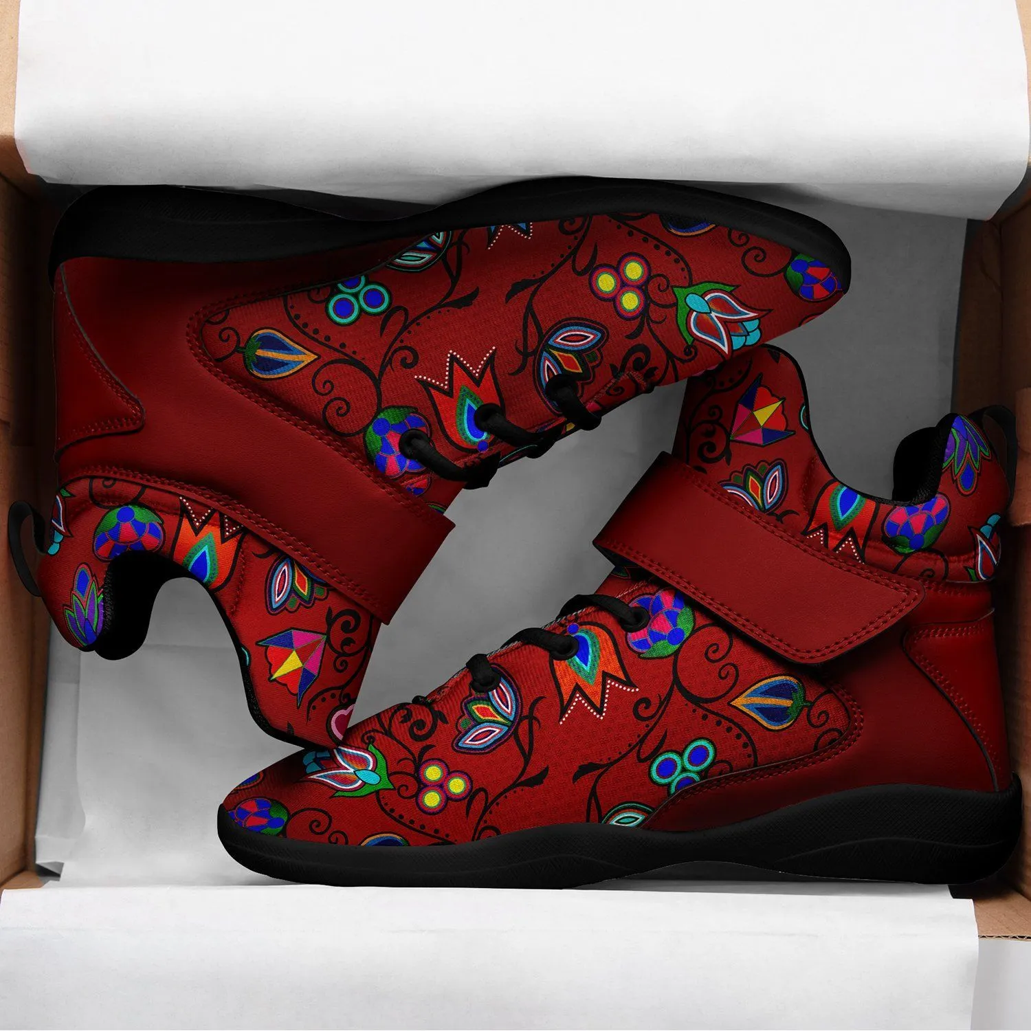 Indigenous Paisley Dahlia Ipottaa Basketball / Sport High Top Shoes - Black Sole