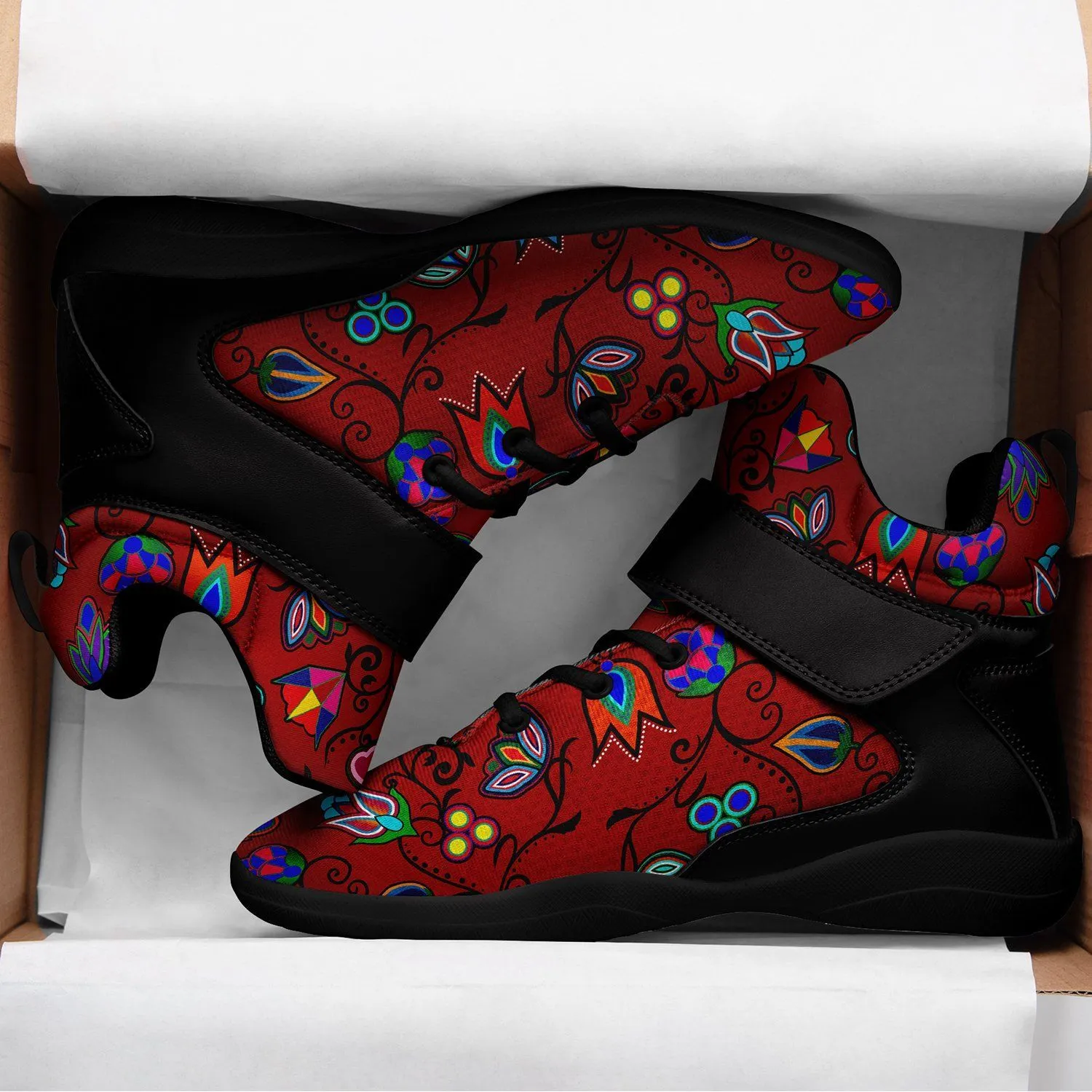 Indigenous Paisley Dahlia Ipottaa Basketball / Sport High Top Shoes - Black Sole