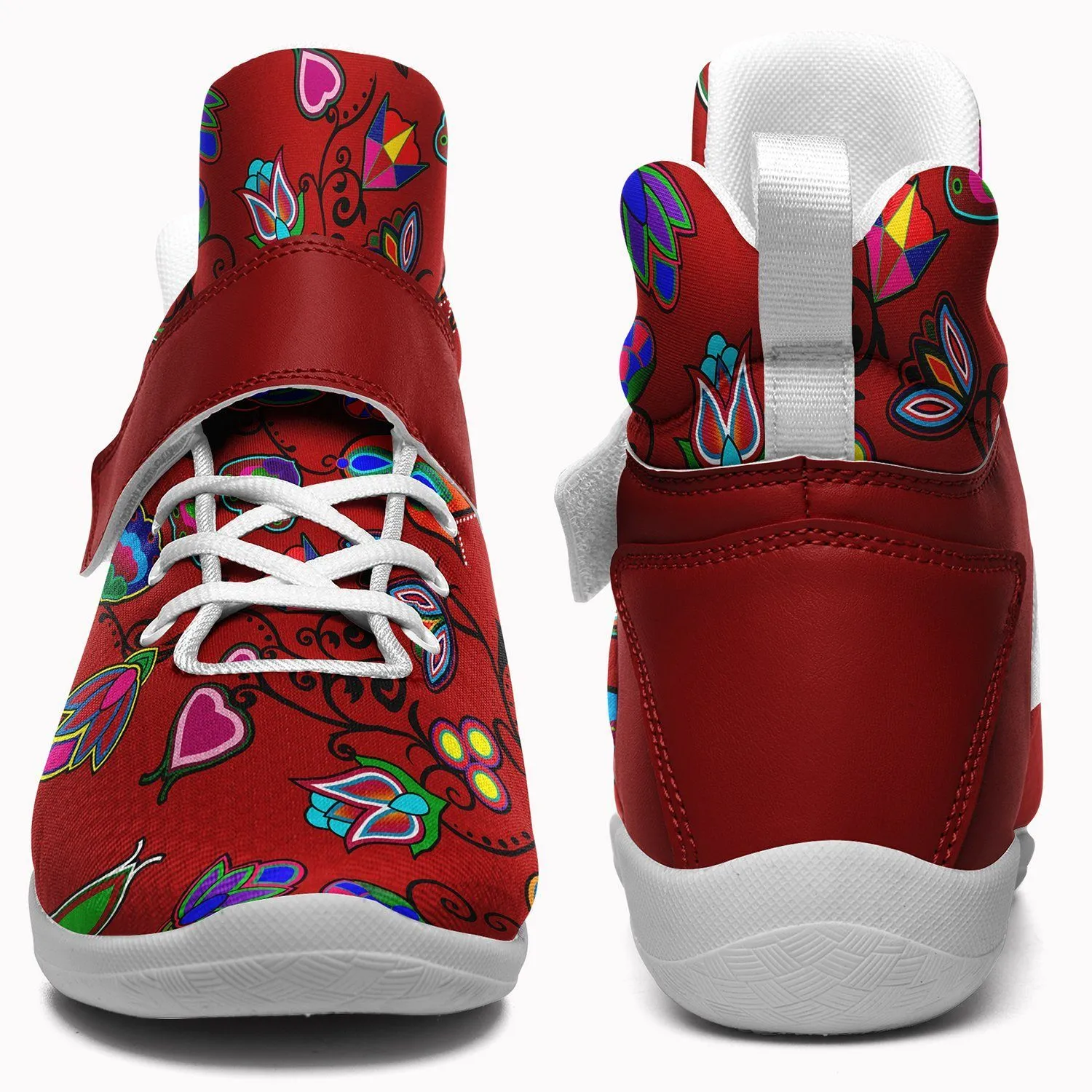 Indigenous Paisley Dahlia Ipottaa Basketball / Sport High Top Shoes - White Sole