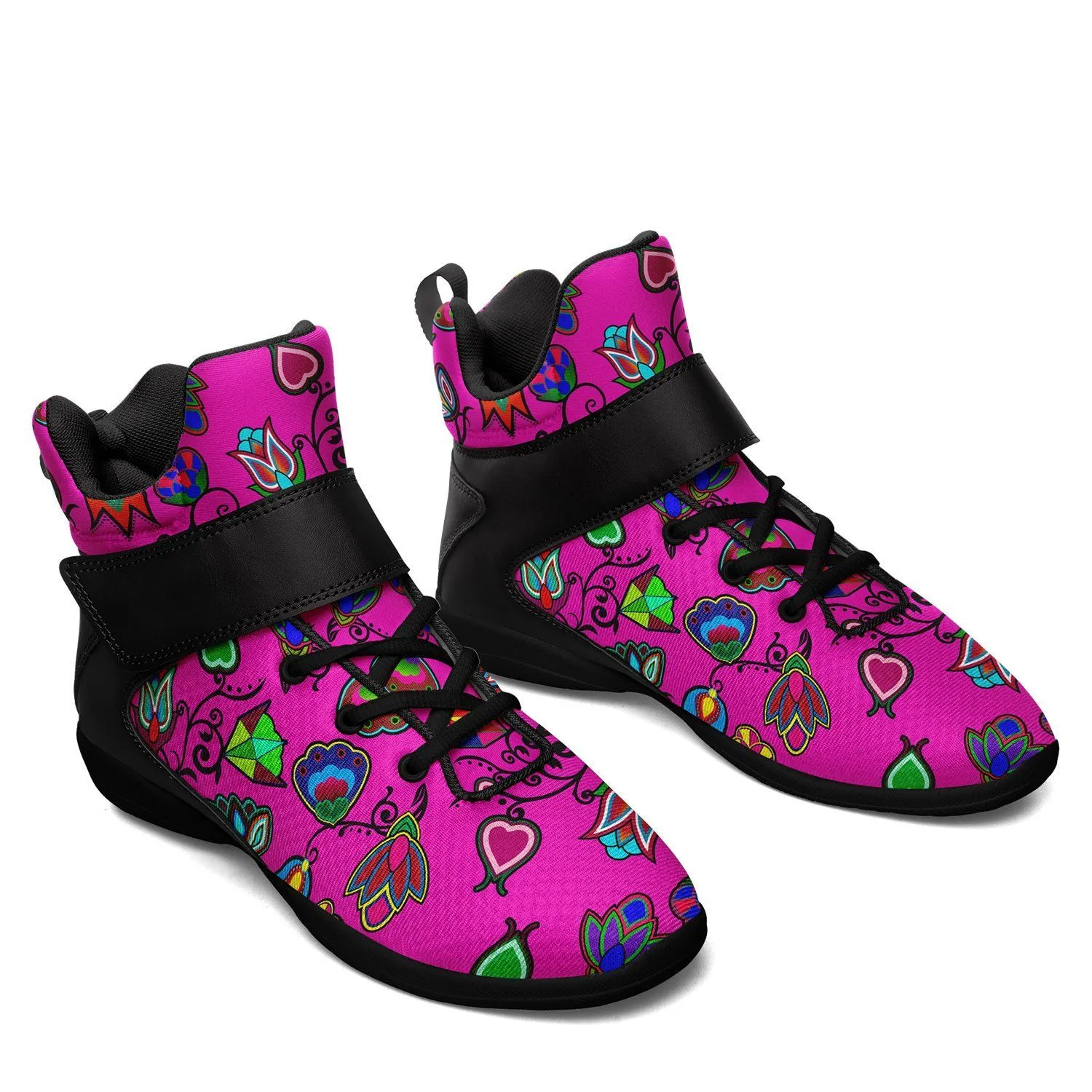 Indigenous Paisley Ipottaa Basketball / Sport High Top Shoes - Black Sole