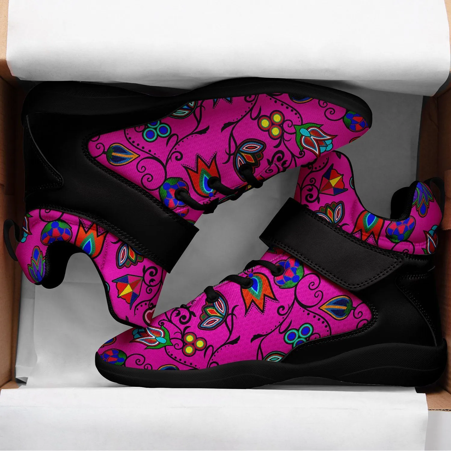 Indigenous Paisley Ipottaa Basketball / Sport High Top Shoes - Black Sole