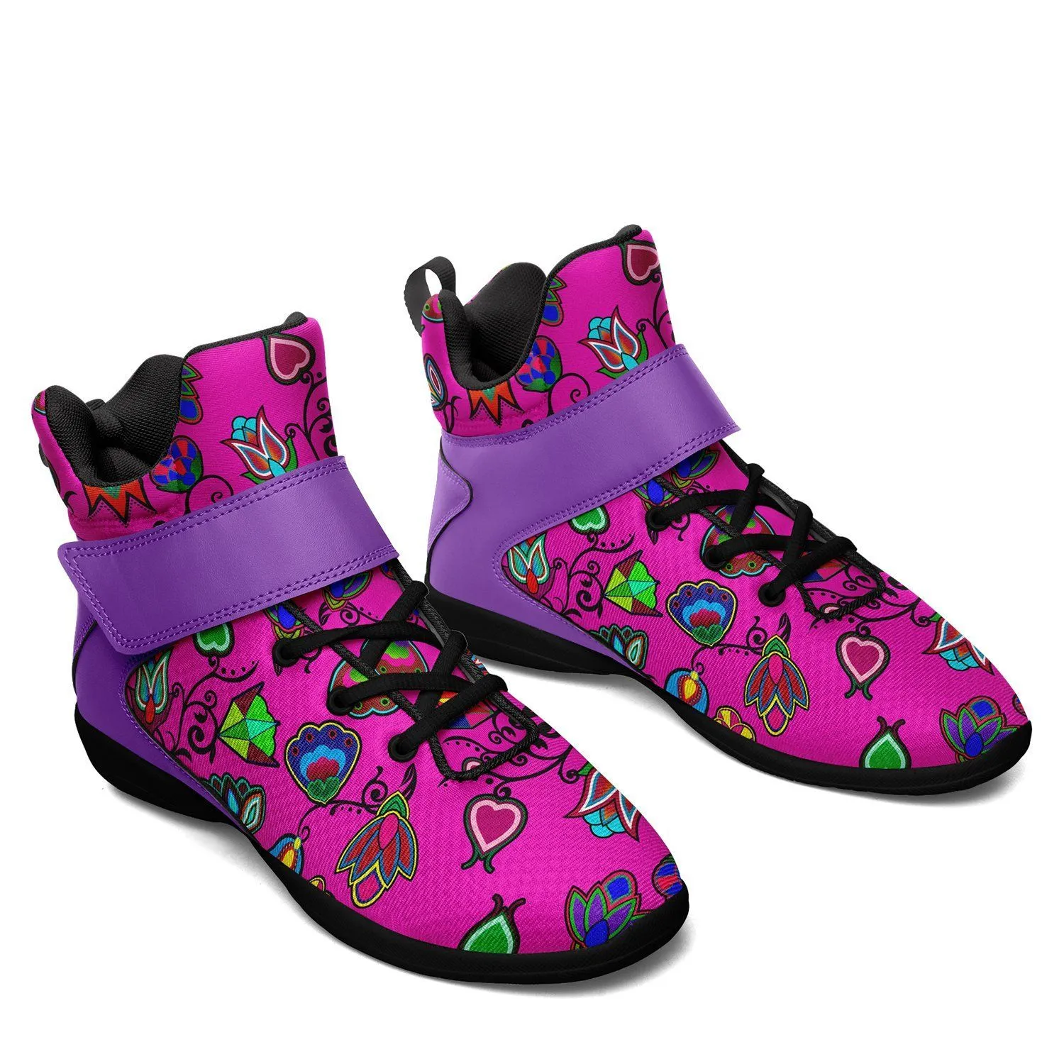 Indigenous Paisley Ipottaa Basketball / Sport High Top Shoes - Black Sole