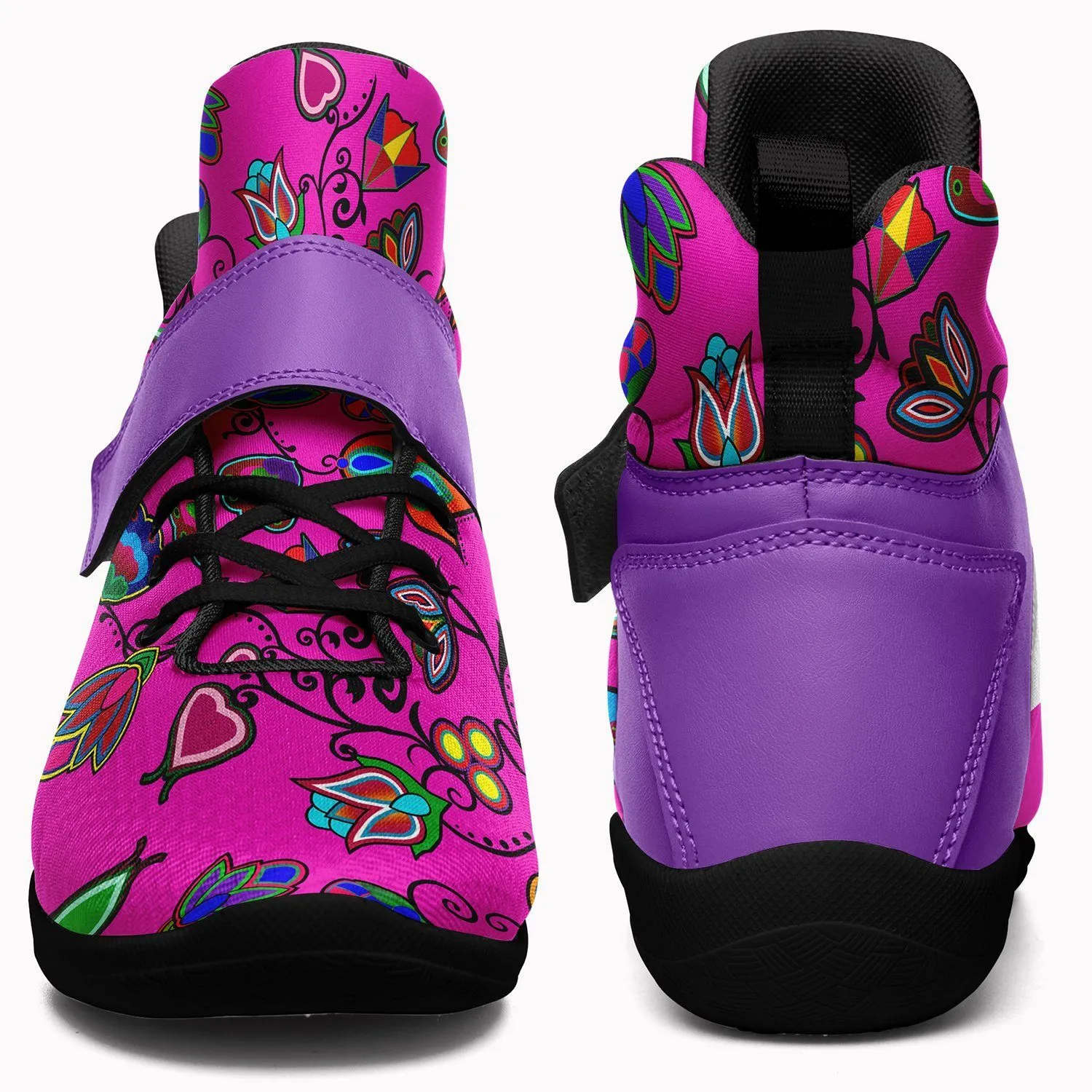 Indigenous Paisley Ipottaa Basketball / Sport High Top Shoes - Black Sole