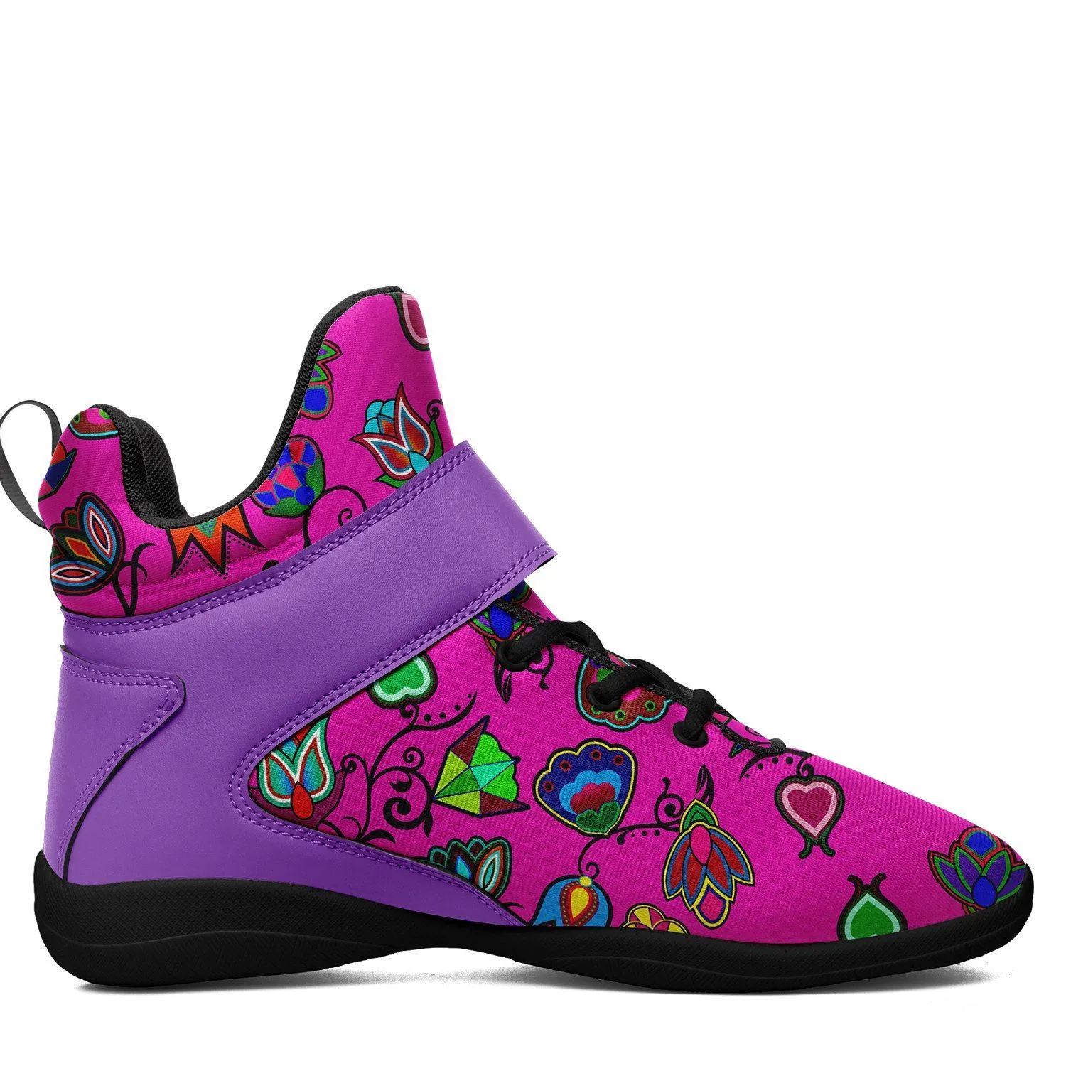 Indigenous Paisley Ipottaa Basketball / Sport High Top Shoes - Black Sole