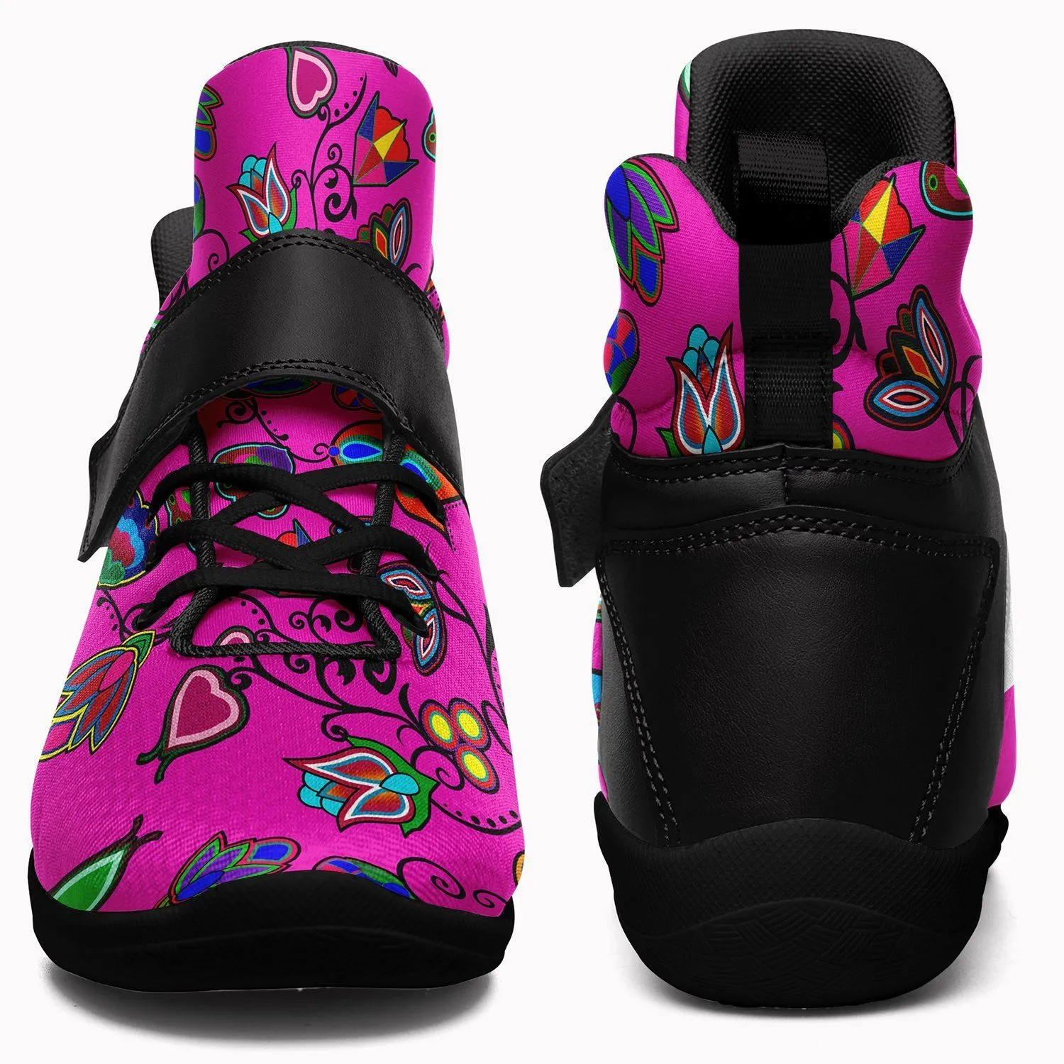 Indigenous Paisley Ipottaa Basketball / Sport High Top Shoes - Black Sole