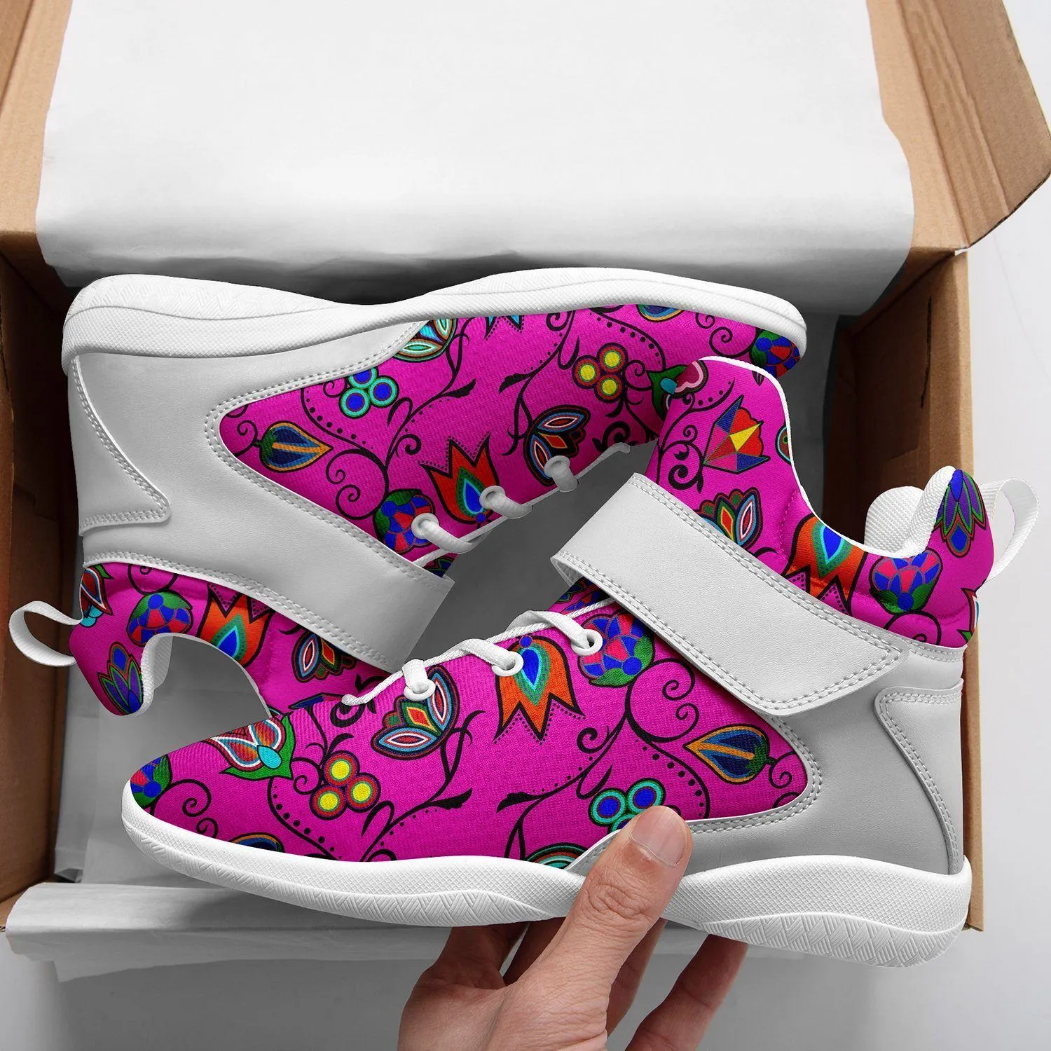 Indigenous Paisley Kid's Ipottaa Basketball / Sport High Top Shoes