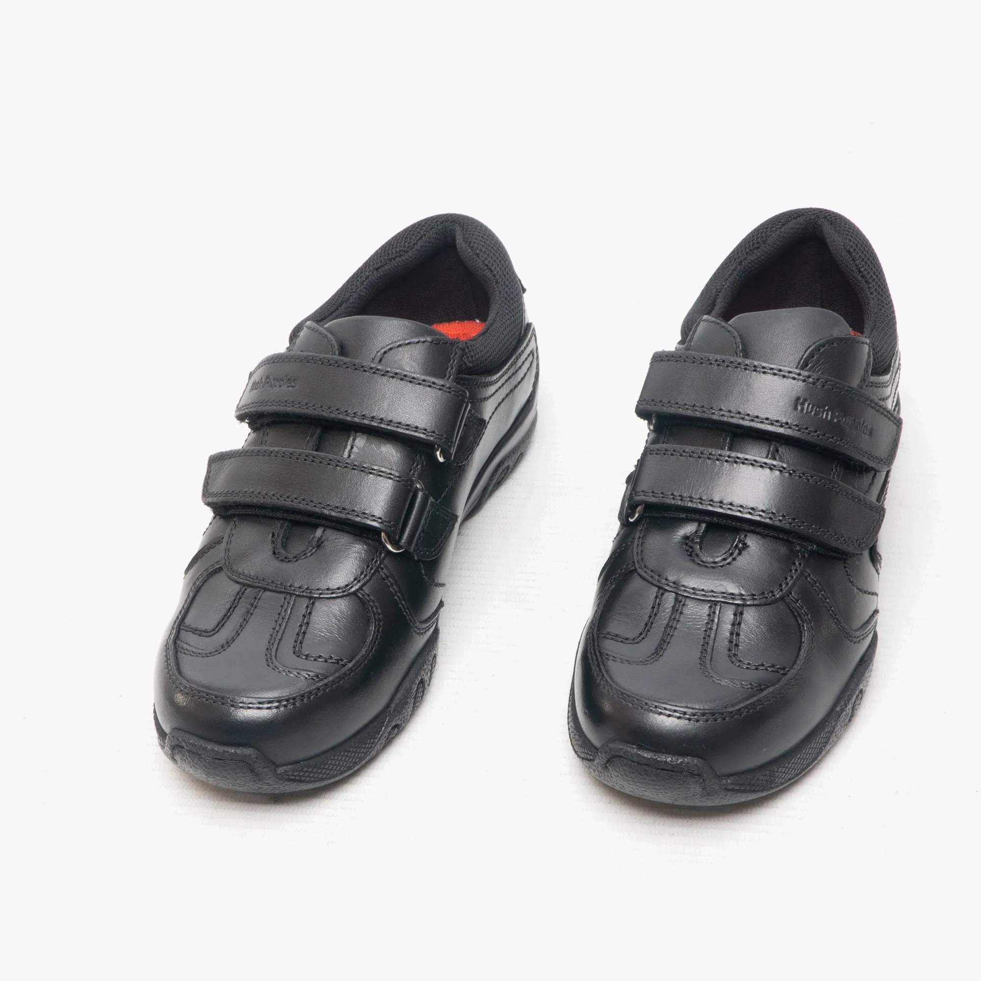 JEZZA 2 Boys Leather Twin Strap Shoes Black