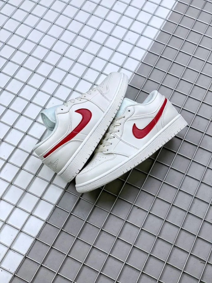 JORDAN 1 LOW x WHITE UNIVERSITY RED