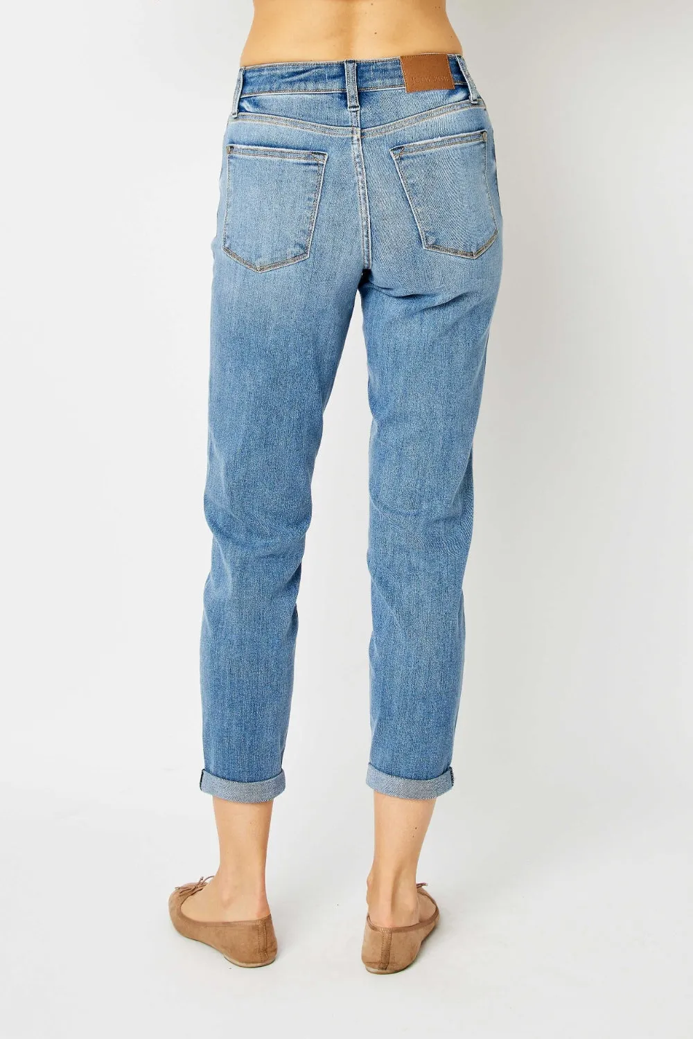 Judy Blue Cuffed Hem Low Waist Slim Jeans [Online Exclusive]