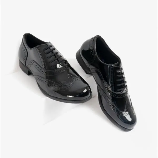 KADA Girls Lace-Up Shoes Black Patent