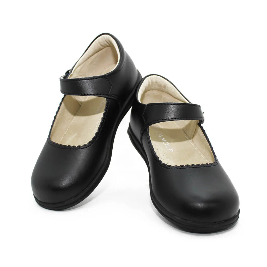 L’ Amour School Uniform Shoe Black Walker Toddler Girl-Kids Shoes