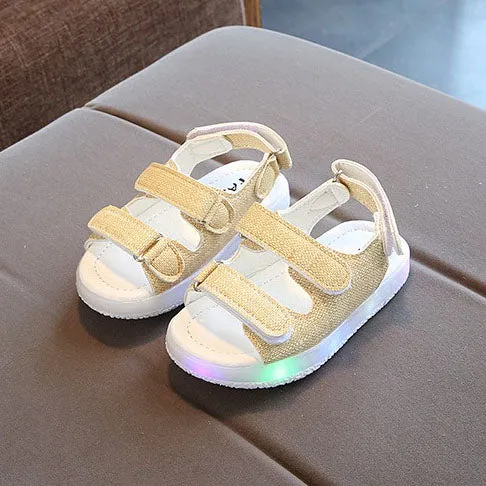 L205 Prodence Beige LED Lighted Sandals (2-6 years)