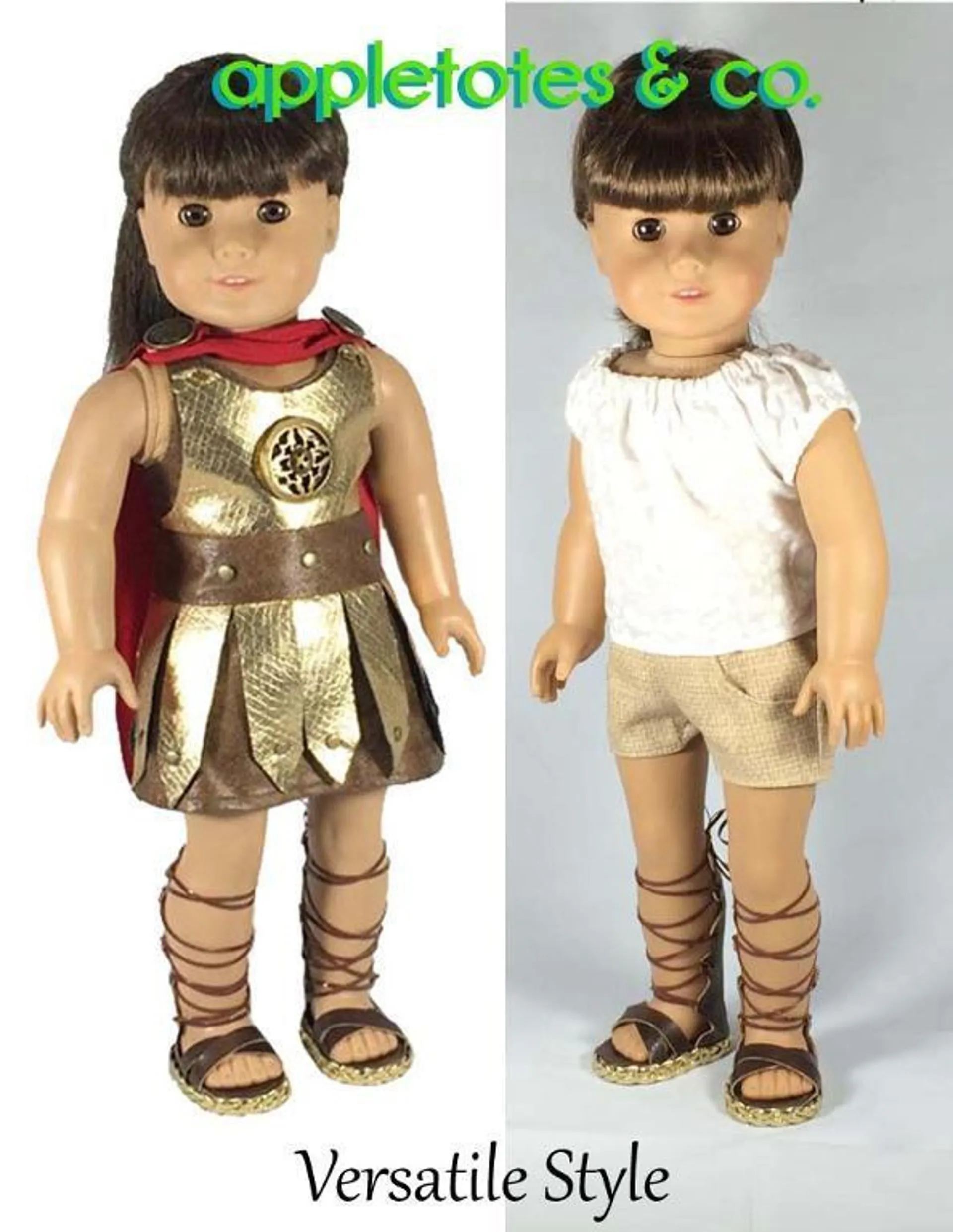 Lace Up Gladiator Sandals Sewing Pattern for 18" Dolls