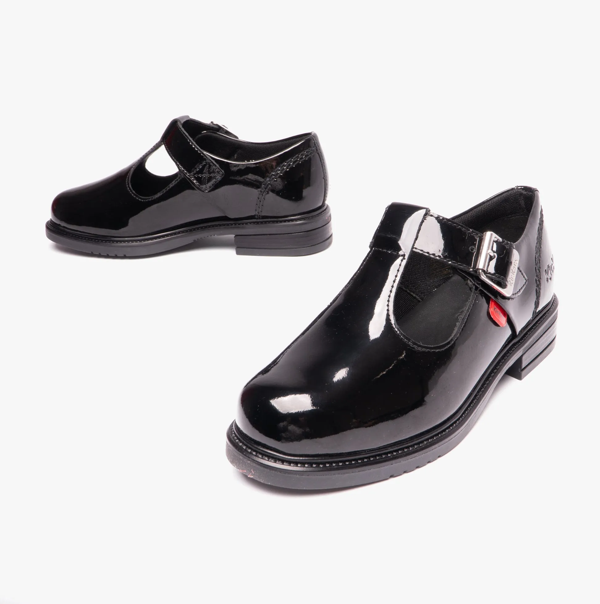 LACH T-BAR PATL JF Girls School Shoes Black