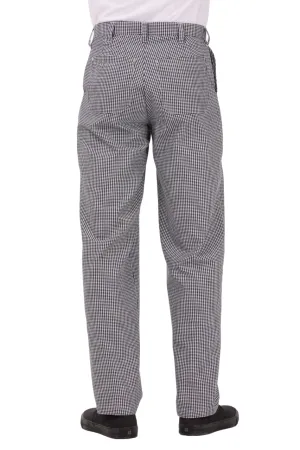 Ladies Chefs Check Flat Front Pant Checkered Black And White - 12