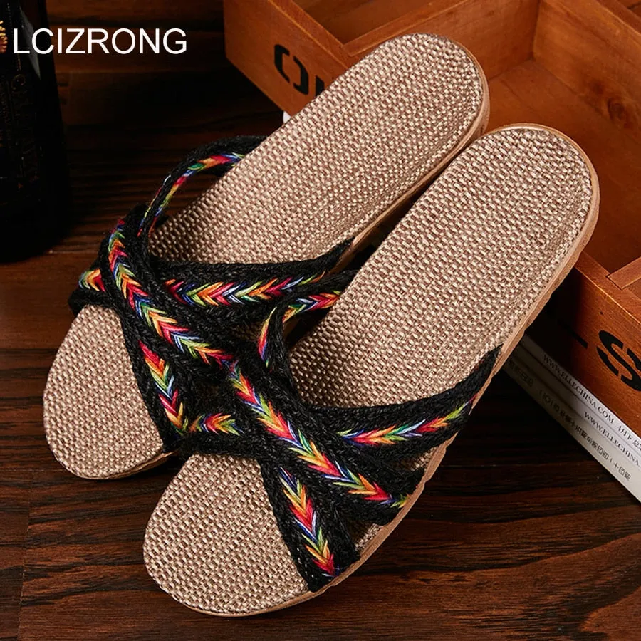 LCIZRONG   Women's Casual Soft Beach Sandals Made with Natural Fibers