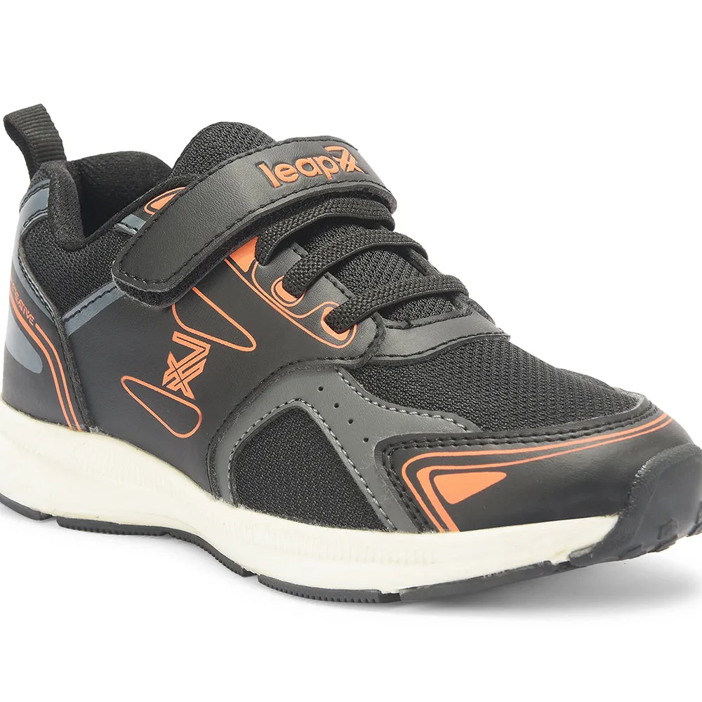 Leap7x By Liberty Kids DECLAN-E Black Sports Non Lacing Shoes