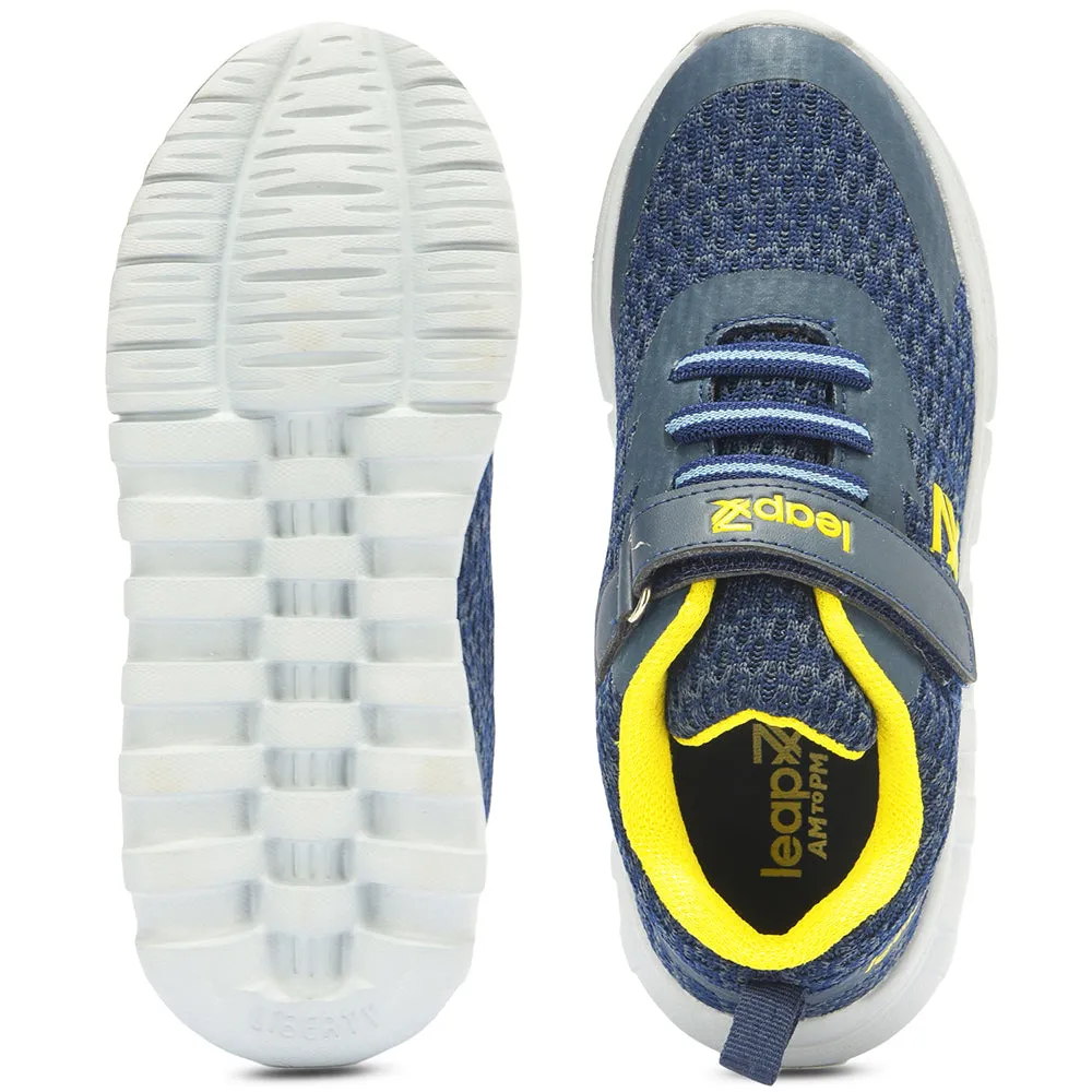 Leap7x By Liberty Kids RIDER-15E N.Blue Sports Non Lacing Shoes