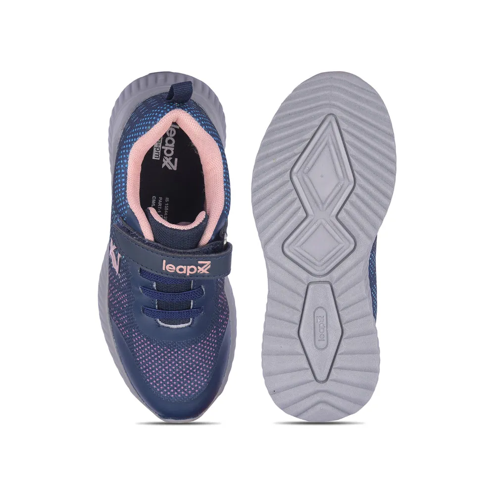 Leap7x Peach Velcro Sports Walking Shoes For Kids NITKID-4E By Liberty