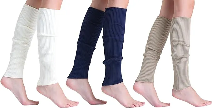 Leg Warmers for Women 3 Pairs 100% Polyelite Yarn